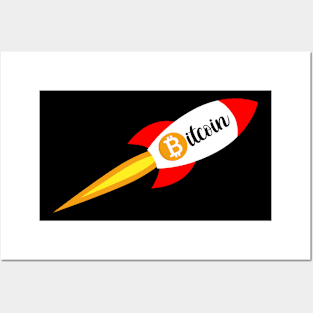 Bitcoin Rocket - Funny Cryptocurrency Investor Crypto Trader Posters and Art